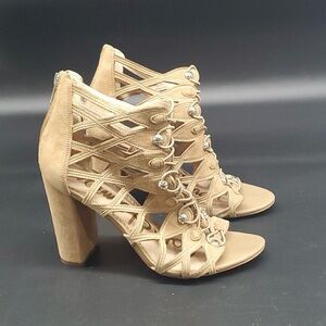 Sam Edelman Yeager Military Caged Bootie Sandal Heels Size 9
